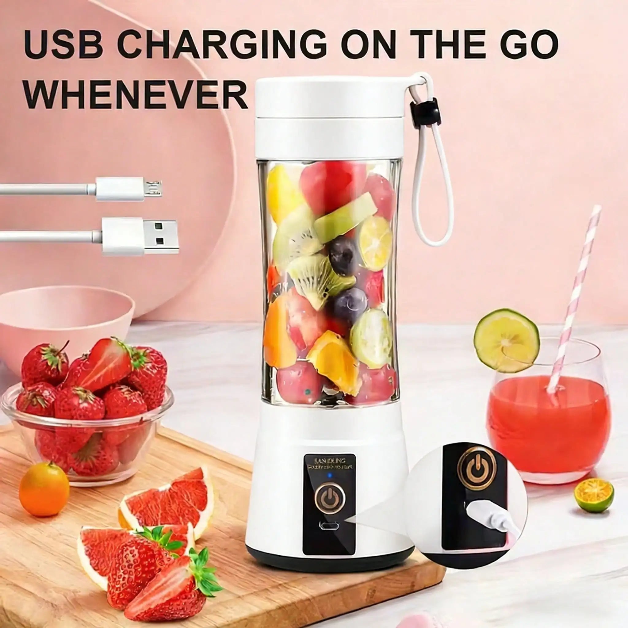 Portable USB Blender Bottle – Rechargeable 500 ml Juicer