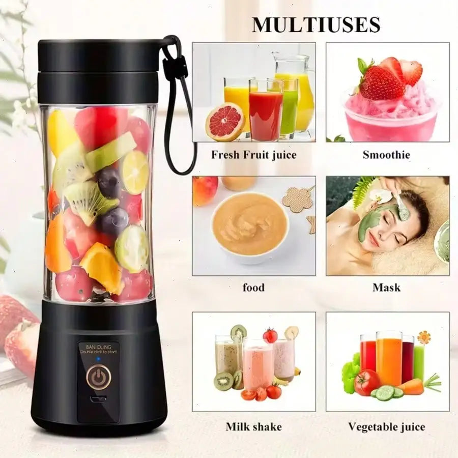 Portable USB Blender Bottle – Rechargeable 500 ml Juicer